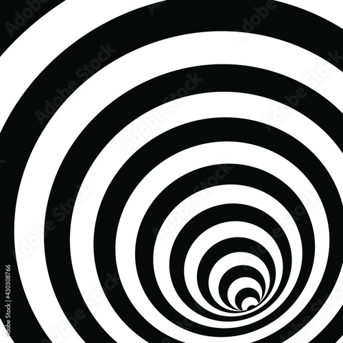 Illusion Abstract black and white pattern. Monochrome pattern. Optical illusion. Op art. 