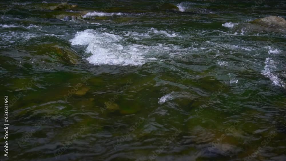Clear water in mountain river. 4k video with sound Clear water in mountain river. 4k video with sound