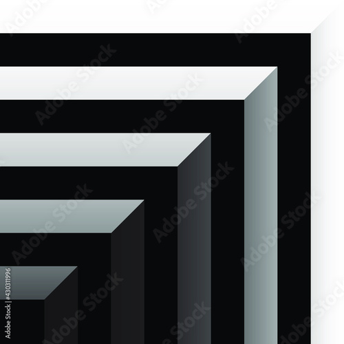 Illusion Abstract black and white pattern. Monochrome pattern. Optical illusion. Op art.
