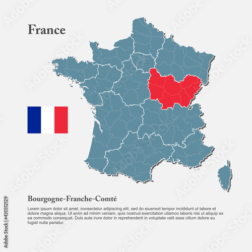 Vector map country France, Burgundy Free County
