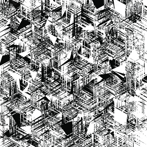 Illusion Abstract black and white pattern. Monochrome pattern. Optical illusion. Op art.