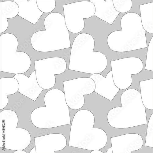 Cute hearts seamless vector pattern. Valentine's Day