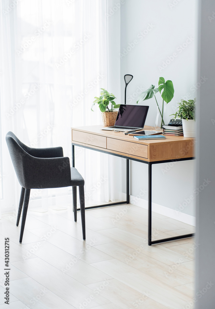 Fototapeta premium Office workplace with laptop