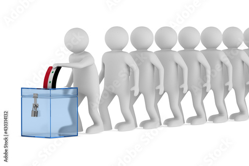 voting in Syria on white background. Isolated 3D illustration
