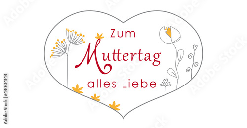 Muttertag Banner Herz "Zum Muttertag alles Liebe"