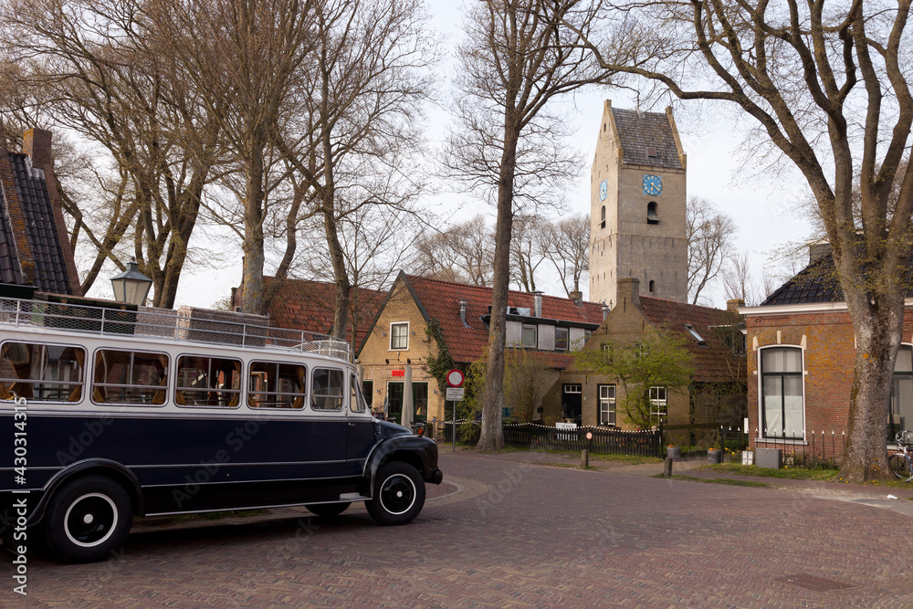 Obraz premium Island of Ameland (Friesland/Fryslan, The Netherlands): bell tower of Nes (Klokkentoren van Nes)