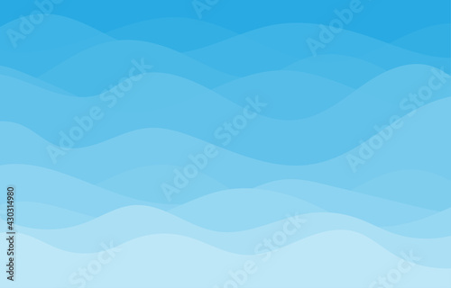 Blue water wave river sea curve lines pattern background vector.