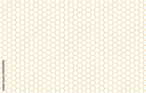 Hexagon Beehive Honeycomb yellow pattern seamless with white background banner vector