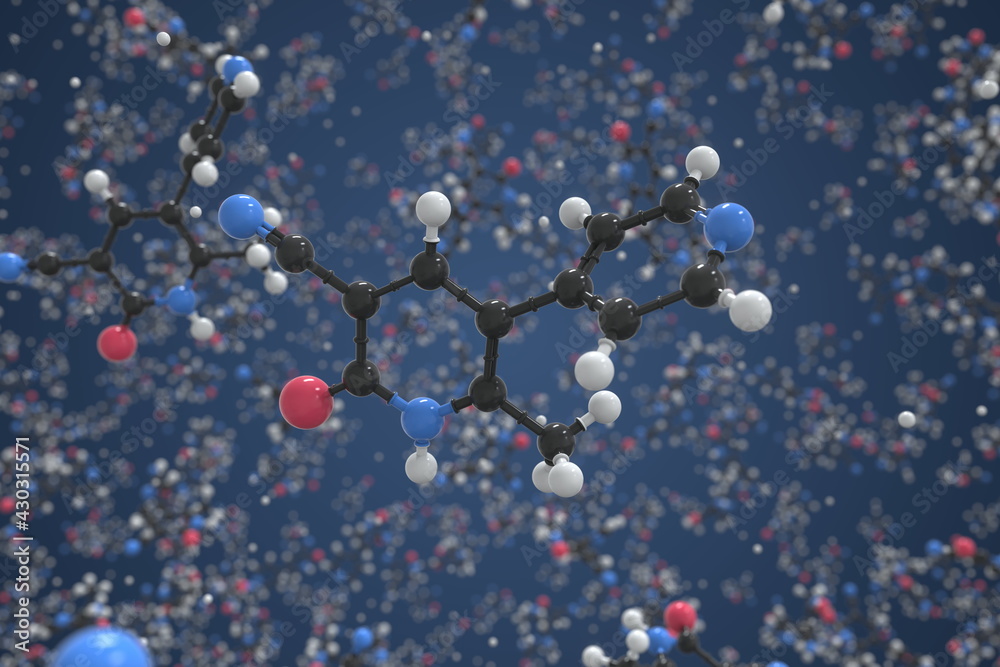 Milrinone molecule made with balls, scientific molecular model. Chemical 3d rendering Milrinone molecule made with balls, scientific molecular model. Chemical 3d rendering