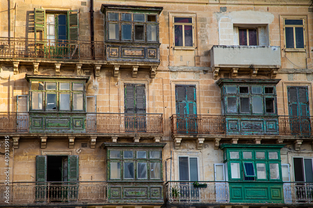 Window boxes in the old city of Valetta