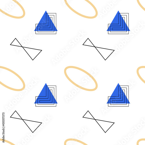 A seamless pattern of abstract geometric shapes. on a white background. Vector illustration