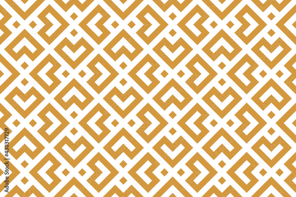 Abstract geometric pattern. A seamless vector background. White and gold ornament. Graphic modern pattern. Simple lattice graphic design