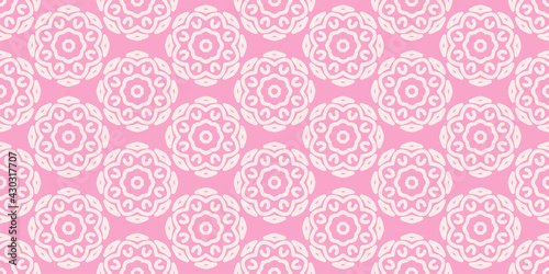 Seamless pattern  texture. Background pattern with geometric ornament on a pink background  wallpaper. Vector image