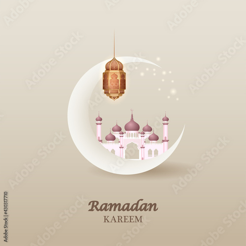 Ramadan Kareem Greetings background for Islamic religious festival of Eid