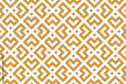 Abstract geometric pattern. A seamless vector background. White and gold ornament. Graphic modern pattern. Simple lattice graphic design