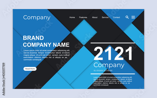 Modern corporate landing page design template