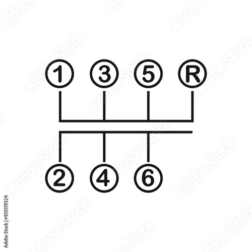 Gear shift manual transmission icon design. vector illustration