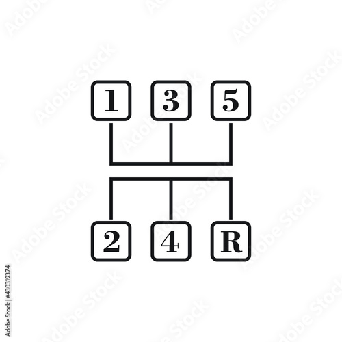 Gear shift manual transmission icon design. vector illustration