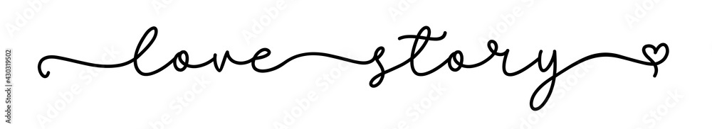LOVE STORY. Hand drawn modern brush calligraphy text love story. Print for tee shirt. Lettering typography poster vector design for valentines day, romantic, wedding banner. Cursive script love story. LOVE STORY. Hand drawn modern brush calligraphy text love story. Print for tee shirt. Lettering typography poster vector design for valentines day, romantic, wedding banner. Cursive script love story.