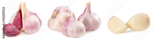 garlic isolated on white background. full depth of field