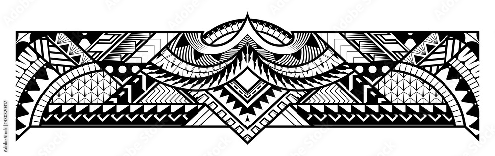 Abstract tribal art tattoo border