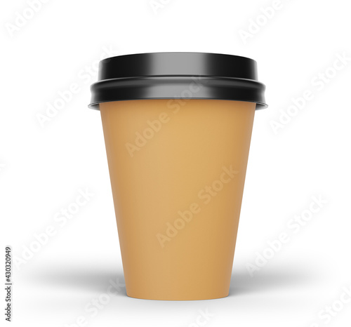 disposable coffee or tea cup isolated on white background