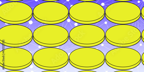 blockchain and yellow tokens