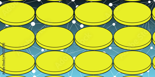 blockchain and yellow tokens