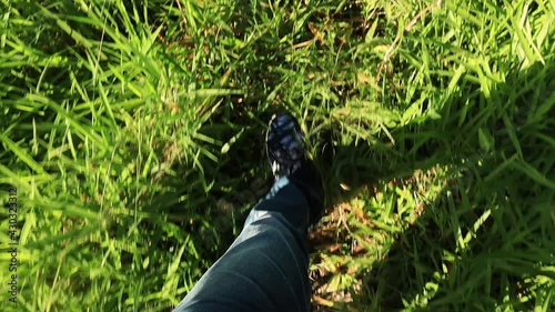 person in the grass