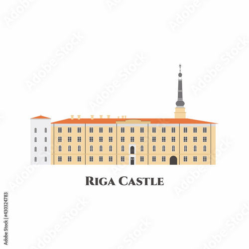 Riga Castle flat icon. It i...