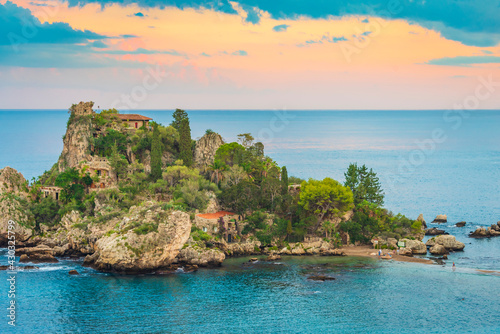 The beautiful island of Isola Bella in Taormina, Sicily 
