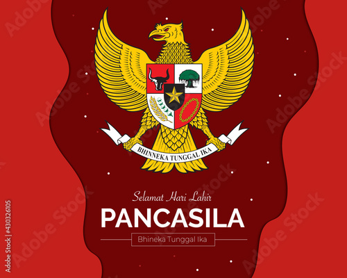 Pancasila Day In Paper Style