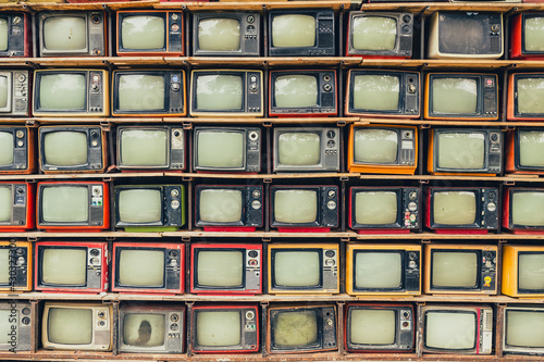 Pile of old retro TV