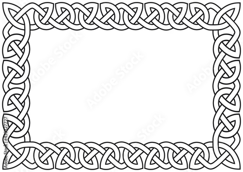 Simple Celtic frame. Linear border made with Celtic knots for use in designs for St. Patrick's Day.