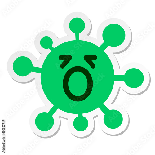 simple yawning virus sticker