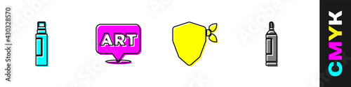 Set Marker pen, Speech bubble with text art, Vandal and icon. Vector