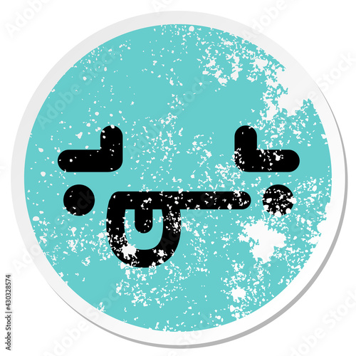 unsure face circular sticker