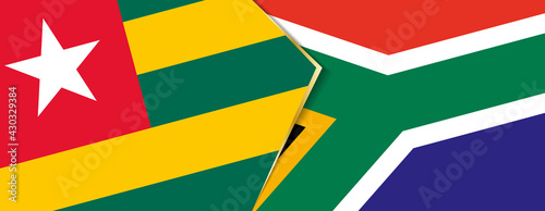 Togo and South Africa flags, two vector flags.