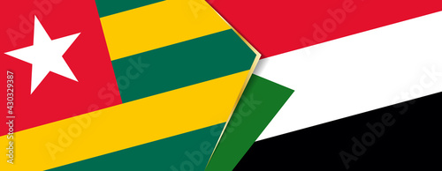 Togo and Sudan flags, two vector flags.