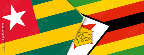 Togo and Zimbabwe flags, two vector flags.