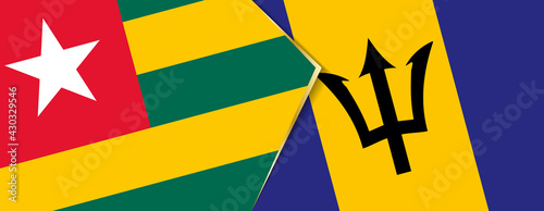 Togo and Barbados flags, two vector flags.