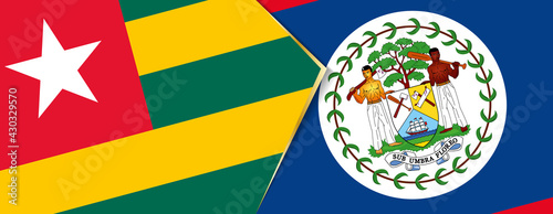 Togo and Belize flags, two vector flags.