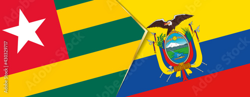Togo and Ecuador flags, two vector flags.