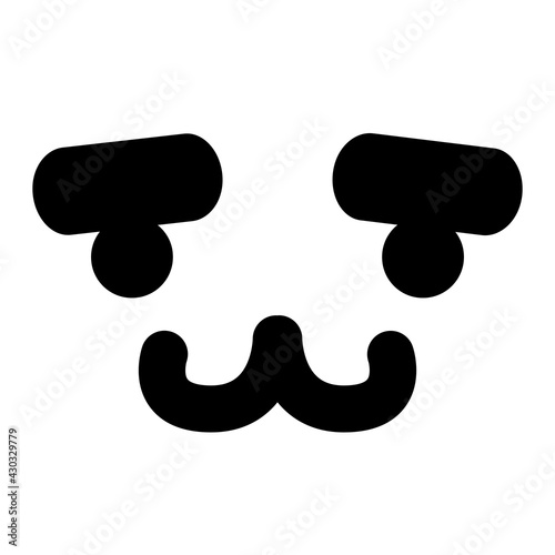 cute animal with eyebrows face icon