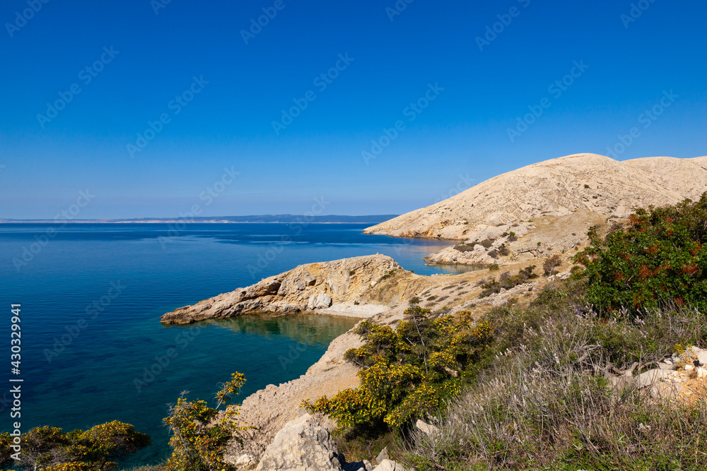 View of the Stara Baska coast during the summer time