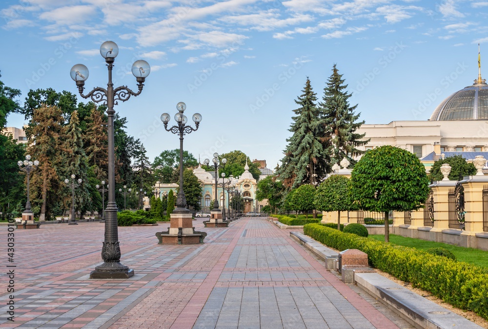 Constitution Square in Kyiv, Ukraine