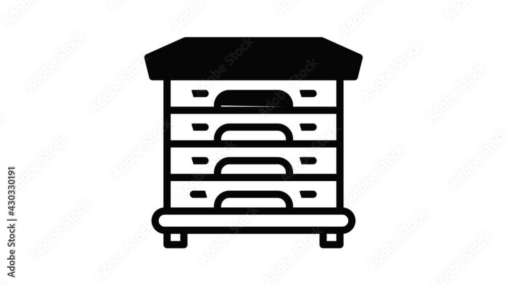 Multi beehive icon animation outline best object on white background Multi beehive icon animation outline best object on white background