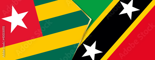 Togo and Saint Kitts and Nevis flags, two vector flags.