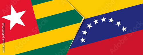 Togo and Venezuela flags, two vector flags.