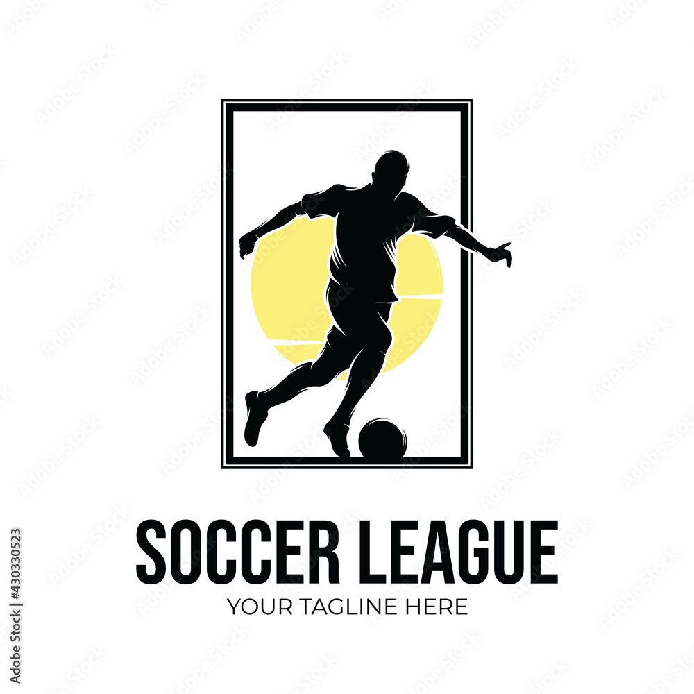 Soccer player logo design templates